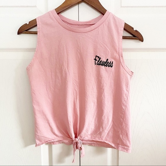 On Fire Flawless Pink Tie Front Crop Top Shirt - Picture 7 of 7